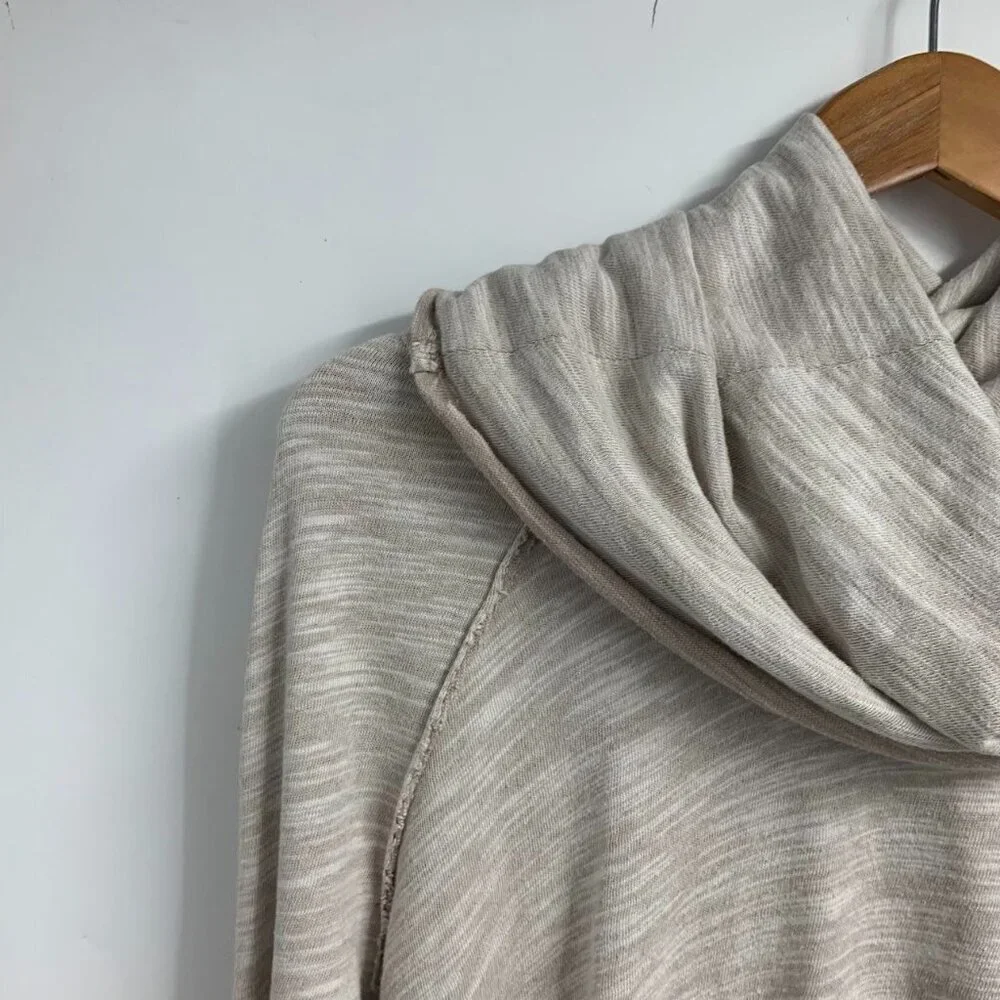 Free People Women's Beach‎ Cocoon Cowl Neck Beige Cotton Knit Top One SIze